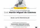 La Municipalidad realizará un acto en homenaje al Gral. Martín Miguel de Güemes