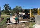 Se instala un sistema de bombeo en los piletones del Parque del Sur