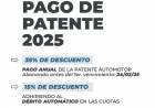 Está vigente el descuento del 35% por el pago anual de la Patente Automotor