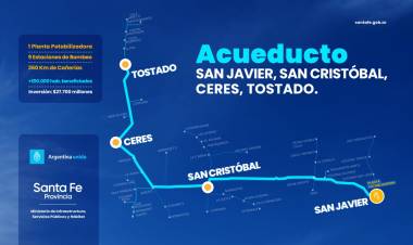 La obra del Acueducto San Javier-San Cristóbal-Ceres-Tostado beneficiará a más de 100.000 vecinos del norte provincial