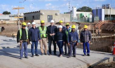 Perotti recorrió la obra de Ampliación de la Planta Potabilizadora de Granadero Baigorria