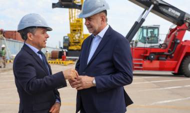  Perotti y Giuliano recorrieron las obras en el Puerto de Santa Fe