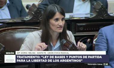 Melina Giorgi: "La aprobación de la ley bases va a ser un paso importante hacia un mejor futuro"