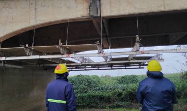 Avanzan las obras en el puente carretero