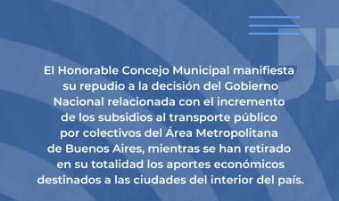 Transporte público: el Concejo repudió el aumento de los subsidios nacionales para el AMBA e insiste en el pedido de aportes para el interior