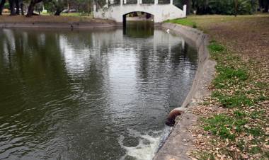 Parque Garay: el municipio reactivó una bomba para la recirculación del agua