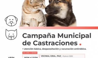 La Campaña de Castraciones continúa atendiendo en las vecinales Gral Paz y San Martín