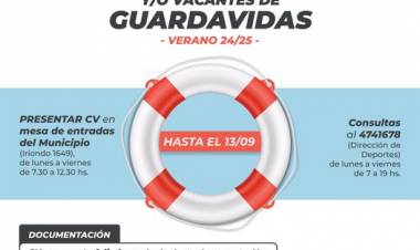 Continúa abierta la inscripción para cubrir cargos de guardavidas durante la temporada 2024-2025