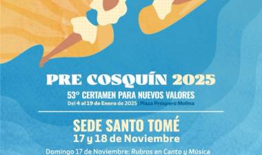 Santo Tomé será nuevamente Sede del Pre Cosquín