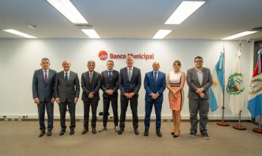 Reunión de las máximas autoridades de Bano Santa Fe y el Municipal de Rosario