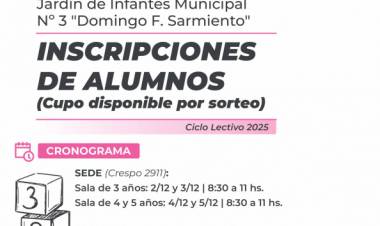 El Jardín Municipal y su anexo abren las inscripciones para el ciclo lectivo 2025
