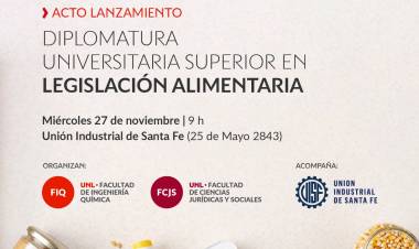 Lanzan Diplomatura Universitaria Superior en Legislación Alimentaria 