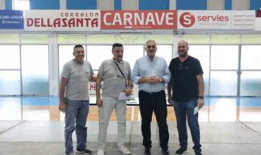 Calvo visitó el estadio de Lucio Cesarín en Rafaela