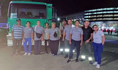 Ciudad Más Limpia: la Municipalidad recolectó 970 kilos de basura después del partido de Colón-Temperley