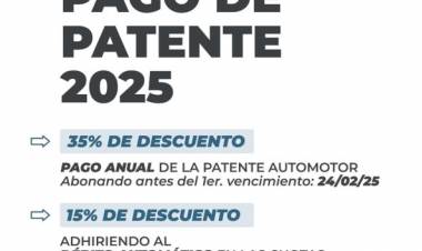 Está vigente el descuento del 35% por el pago anual de la Patente Automotor