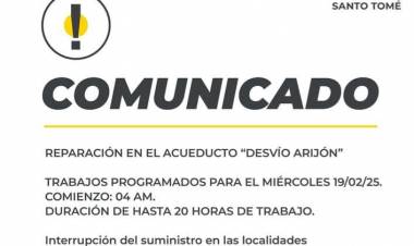 Aguas Santafesinas reparará el conducto que abastece de agua potable a Santo Tomé 