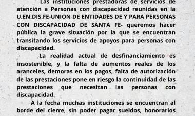 Uendisfe sigue su reclamo por prestaciones a discapacitados al Iapos