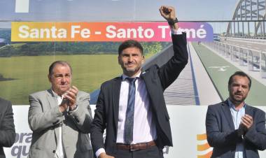Pullaro: “Con honestidad, austeridad y eficiencia llegamos poner en marcha la obra del nuevo puente Santa Fe-Santo Tomé”