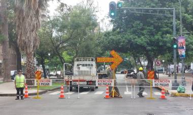 Comenzó la obra para reparar el hundimiento de Bulevard y Alberdi