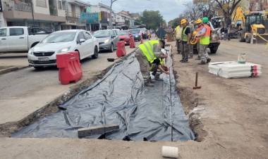 Vialidad Nacional hormigona los trabajos en av. 7 de Marzo de Santo Tomé