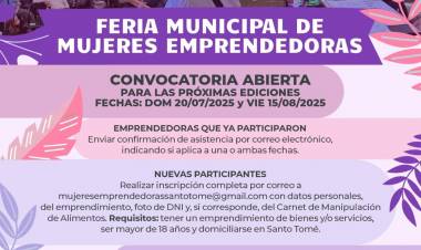 Convocatoria abierta para la Feria Municipal de Mujeres Emprendedoras