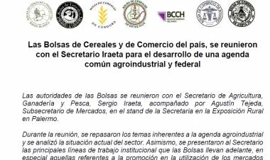 Las Bolsas de Cereales y de Comercio del país, se reunieron con el Secretario Iraeta para el desarrollo de una agenda común agroindustrial y federal