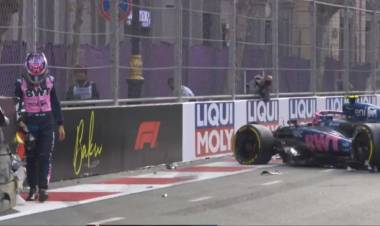 Franco Colapinto en Bakú: choque y eliminación en la Q1