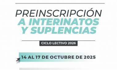 Preinscripción a interinatos y suplencias en el Liceo Municipal “Faustino M. San Juan” – Ciclo lectivo 2026