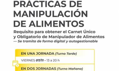 La Municipalidad abre la inscripción al curso de Manipulación de Alimentos