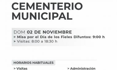 Día de los Fieles Difuntos: Misa y horarios especiales en el Cementerio Municipal