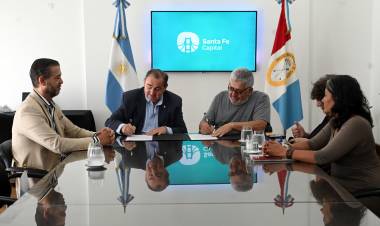 La Municipalidad y ATE firmaron un acuerdo para fortalecer el sistema de videovigilancia en la zona costera