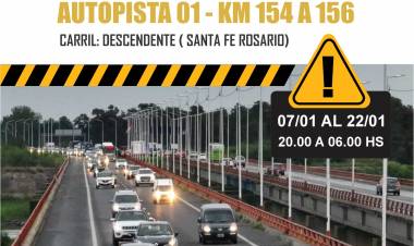 La Municipalidad informa sobre trabajos nocturnos en la Autopista AP01