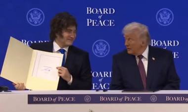 Javier Milei participó de la firma del Consejo de la Paz creado por Donald Trump