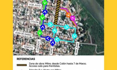 La Municipalidad informa desvíos de tránsito por obras en la cabecera Santo Tomé del nuevo puente