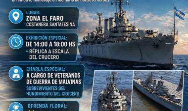 Homenaje a los héroes del ARA Gral. Manuel Belgrano a 44 años de su hundimiento