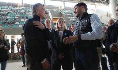 Pullaro y Macri recorrieron una de las obras emblemáticas para los Juegos Suramericanos: el Estadio Multipropósito de Santa Fe