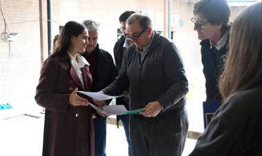 Poletti supervisó las obras del Jardín Municipal en barrio Alfonso, que alcanzan un 50 % avance