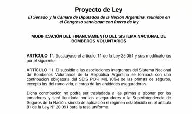 Giuliano propone fortalecer el financiamiento del sistema nacional bomberos voluntarios