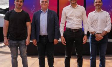 Juegos Suramericanos: Pullaro recorrió junto a Llaryora, Valdés y Torres instalaciones deportivas y el predio del Fan Fest en Rosario