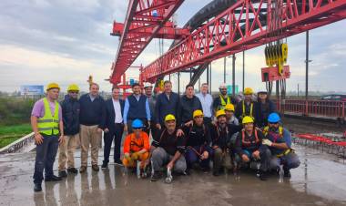 Poletti recorrió junto a Pullaro los avances del nuevo puente Santa Fe-Santo Tomé