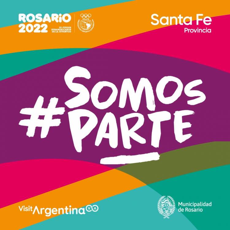 "Somos parte" es el slongan de los Juegos Sudamericanos de la Juventud Rosario 2022