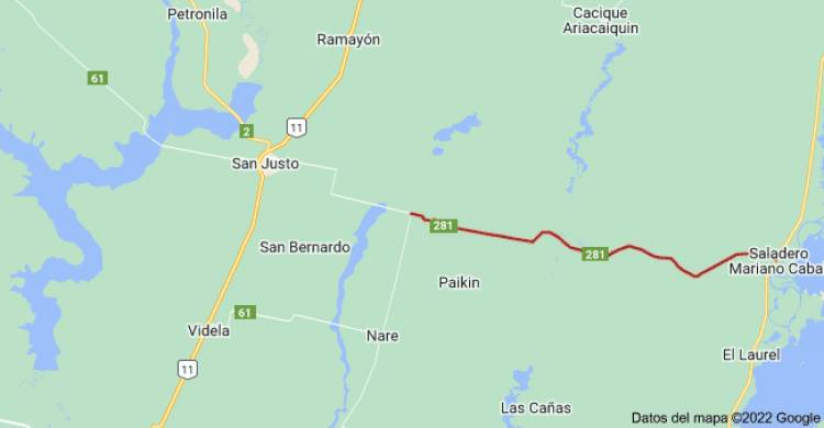 Solicitan la pavimentación de la ruta que une San Justo con Saladero Cabal
