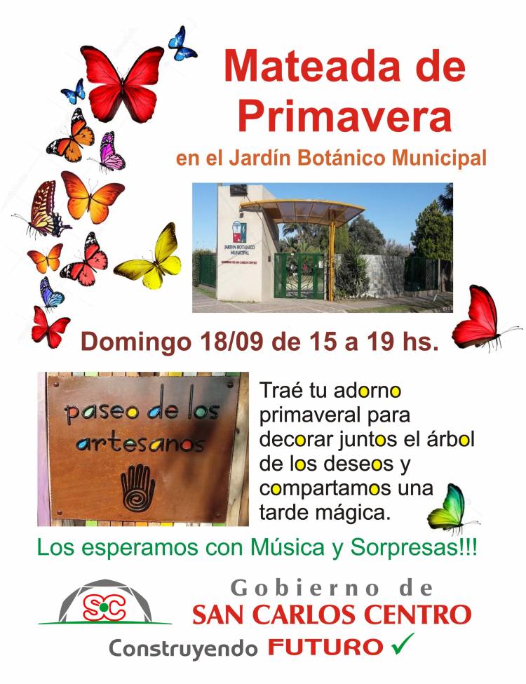 Este domingo mateada de primvera n el Jardín Botánico municipal de San Cralos Centro