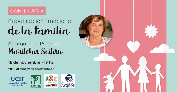 Maritchú Seitún en la UCSF hablará de educación emocional de niños y adolescentes