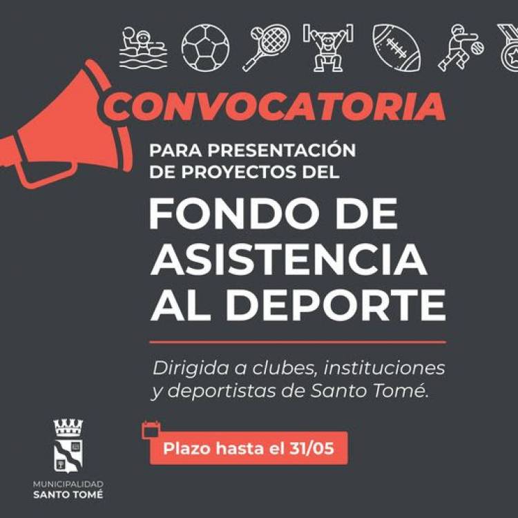 Fondo de Asistencia al Deporte: hasta el 31 de mayo se pueden presentar proyectos