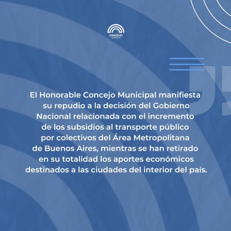 Transporte público: el Concejo repudió el aumento de los subsidios nacionales para el AMBA e insiste en el pedido de aportes para el interior