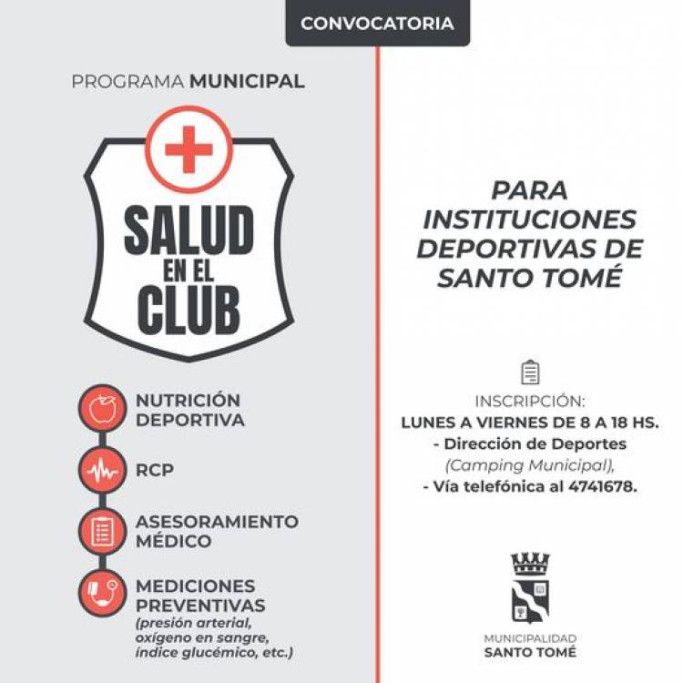 Comienza el Programa Municipal “Salud en el Club”