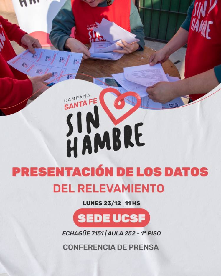 Presentan los resultados del relevamiento Santa Fe sin hambre