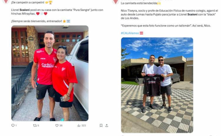 Fotografiaron a Lionel Scaloni con la camiseta de un club argentino