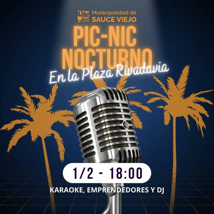 Se viene el picnic nocturno en la plaza Rivadavia de Sauce Viejo